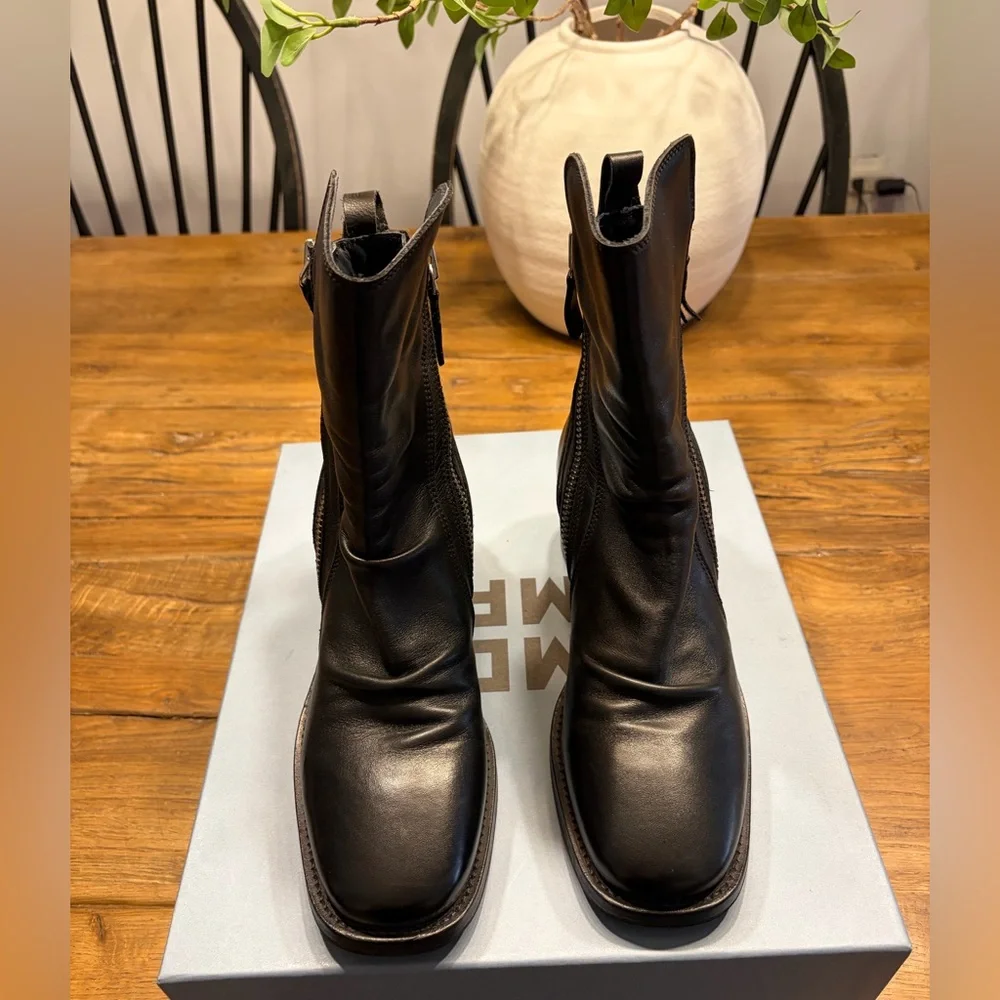 MOMA Black Leather Boots - Picture 6 of 13